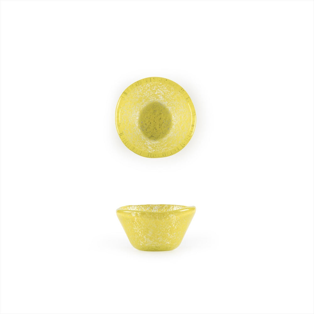 Turgla Fusion Glass dia.2.75" h:1.5" 2 oz. Round Yellow Glass Ramekin
