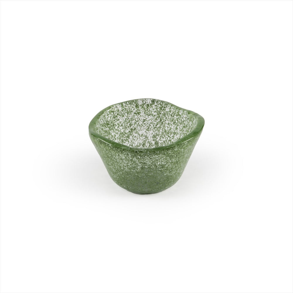 Turgla Fusion Glass dia.3.25" h:2" 4 oz. Round Green Glass Ramekin