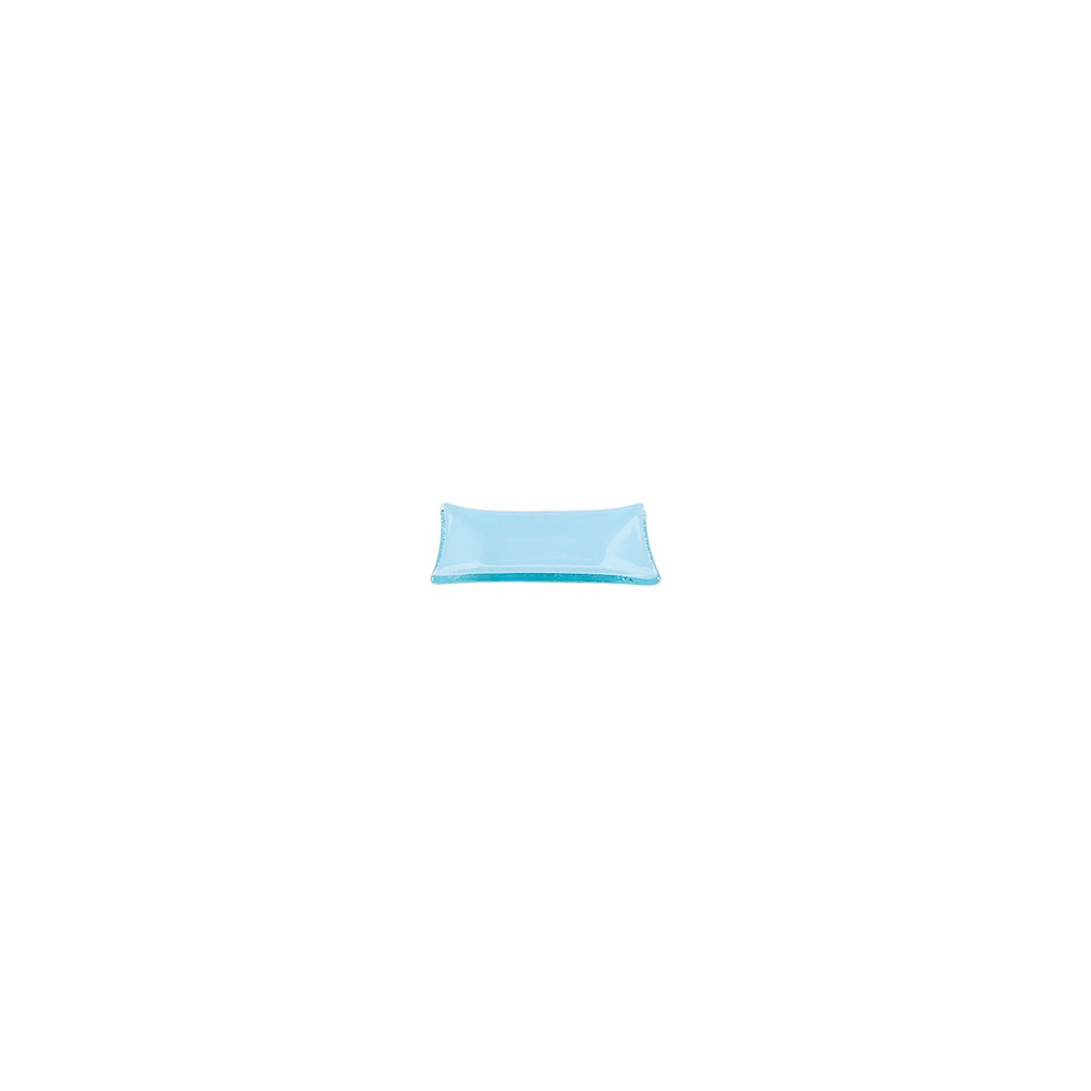 Turgla Fusion Glass 4.25" x 2.5" x h:0.5" 1 oz. Rectangular Blue Glass Ramekin