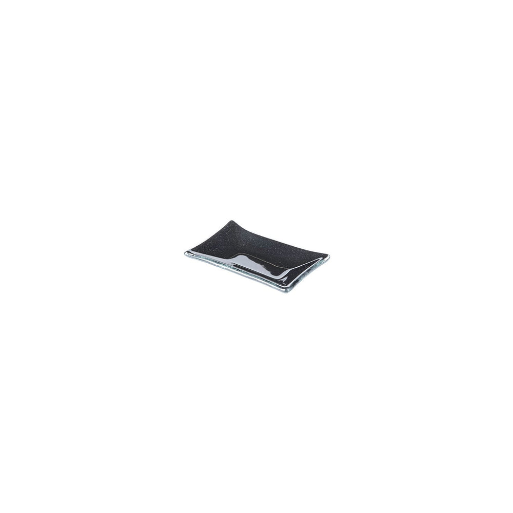 Turgla Fusion Glass 4.25" x 2.5" x h:0.5" 1 oz. Rectangular Black Glass Ramekin
