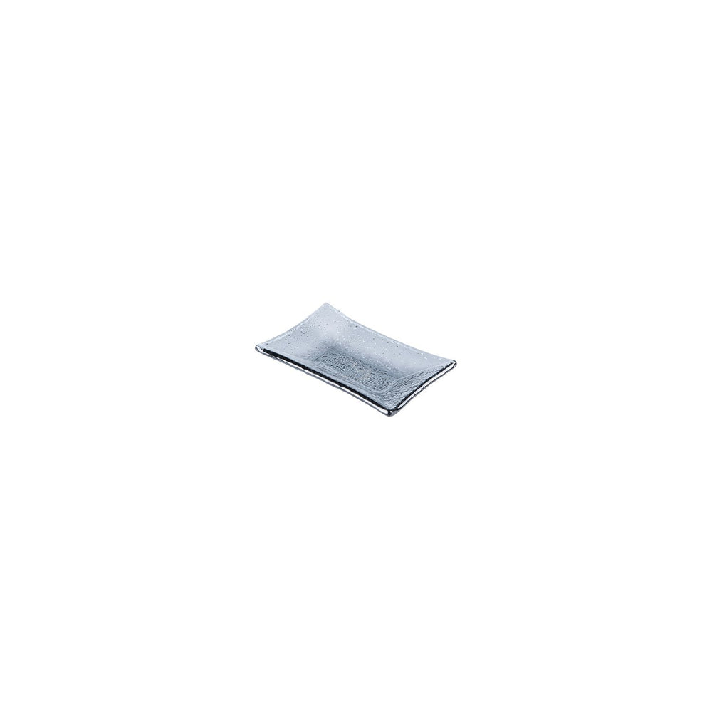 Turgla Fusion Glass 4.25" x 2.5" x h:0.5" 1 oz. Rectangular Charcoal Glass Ramekin