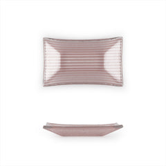 Turgla Fusion Glass 4.25" x 2.5" x h:0.5" 1 oz. Rectangular Pink Purple Glass Ramekin