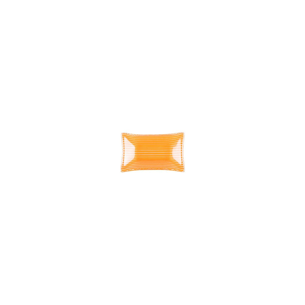Turgla Fusion Glass 4.25" x 2.5" x h:0.5" 1 oz. Rectangular Orange Glass Ramekin