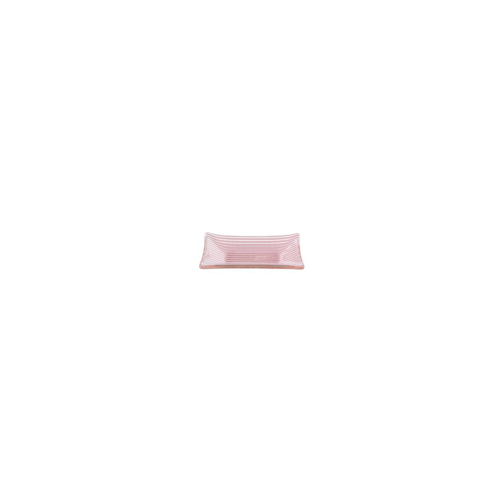Turgla Fusion Glass 4.25" x 2.5" x h:0.5" 1 oz. Rectangular Pink Purple Glass Ramekin