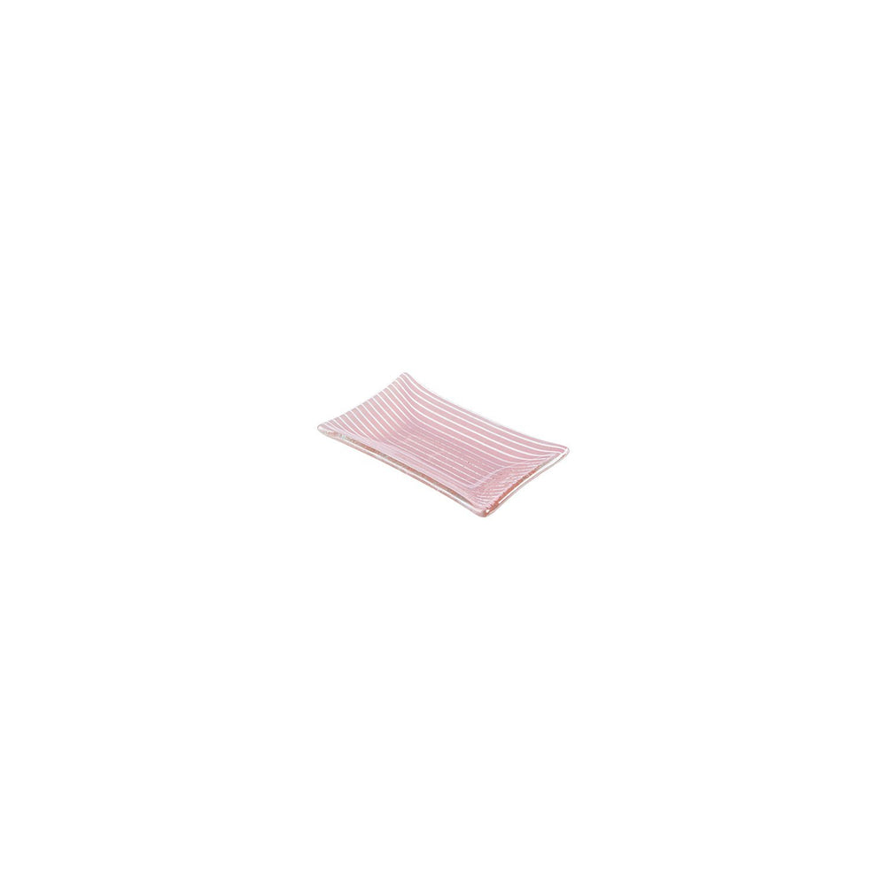 Turgla Fusion Glass 4.25" x 2.5" x h:0.5" 1 oz. Rectangular Pink Purple Glass Ramekin