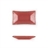 Turgla Fusion Glass 4.25" x 2.5" x h:0.5" 1 oz. Rectangular Red Glass Ramekin