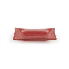 Turgla Fusion Glass 4.25" x 2.5" x h:0.5" 1 oz. Rectangular Red Glass Ramekin