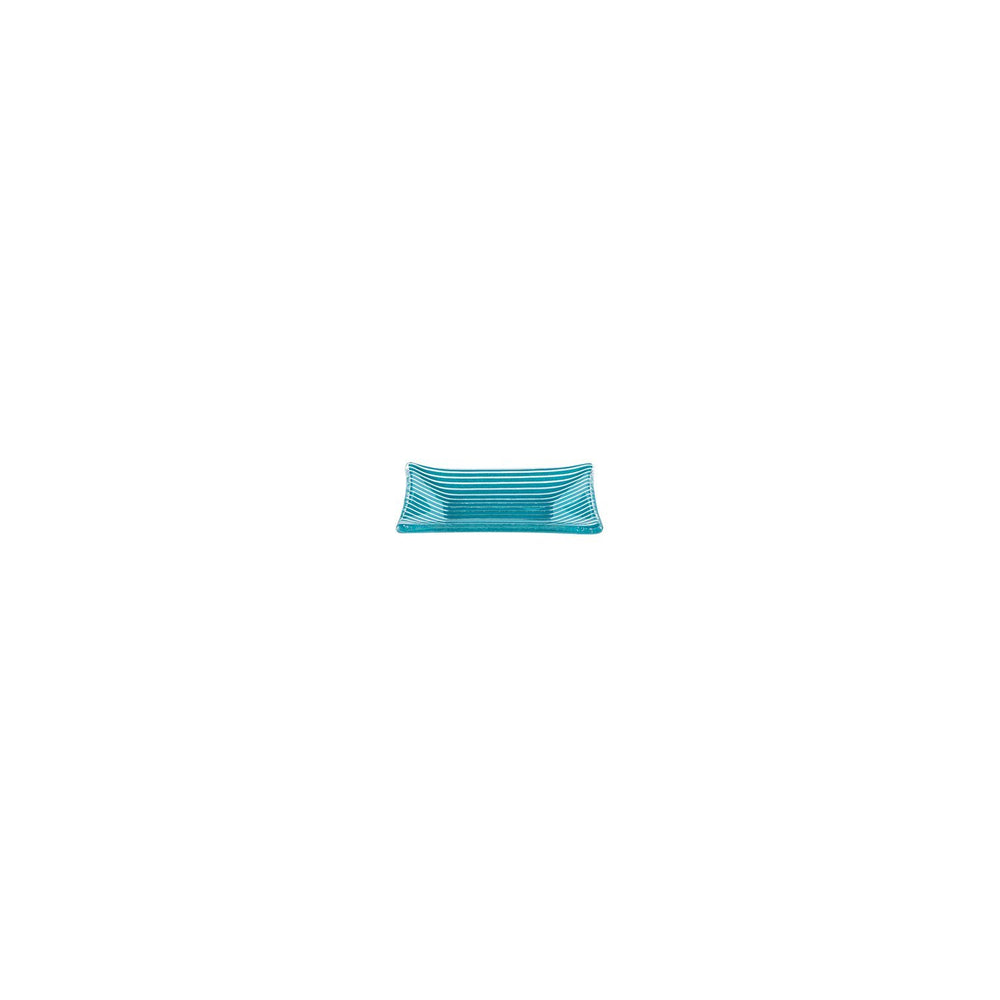 Turgla Fusion Glass 4.25" x 2.5" x h:0.5" 1 oz. Rectangular Blue Glass Ramekin