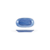 Turgla Fusion Glass 7.75" x 4.25" x h:0.5" Oval Blue Glass Platter