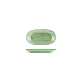 Turgla Fusion Glass 7.75" x 4.25" x h:0.5" Oval Green Glass Platter