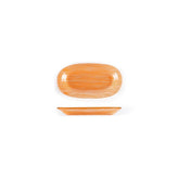 Turgla Fusion Glass 7.75" x 4.25" x h:0.5" Oval Orange Glass Platter