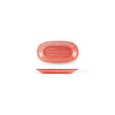 Turgla Fusion Glass 7.75" x 4.25" x h:0.5" Oval Red Glass Platter