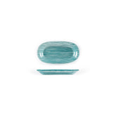 Turgla Fusion Glass 7.75" x 4.25" x h:0.5" Oval Blue Glass Platter
