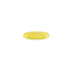 Turgla Fusion Glass 7.75" x 4.25" x h:0.5" Oval Yellow Glass Platter