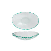 Turgla Fusion Glass 10.75" x 7" x h:3" 30 oz. Oval Clear Glass Deep Plate