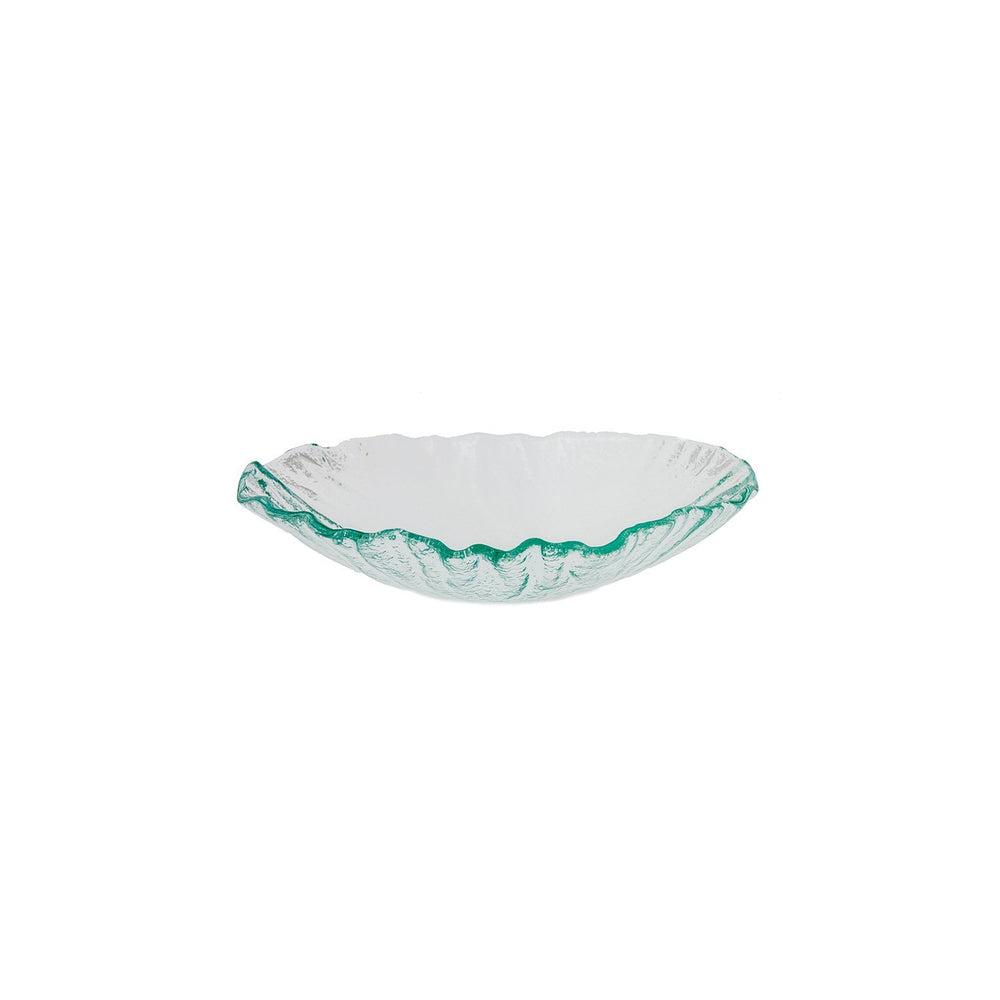 Turgla Fusion Glass 10.75" x 7" x h:3" 30 oz. Oval Clear Glass Deep Plate