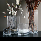 Senses 6" x 6" x h:16" Square Clear Glass Vase