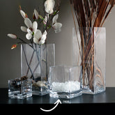 Senses 8" x 8" x h:8" Square Clear Glass Vase