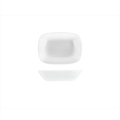 Delta-Coupe 6.5" x 4.75" x h:1.5" 12 oz. Rectangular White Porcelain Deep Plate