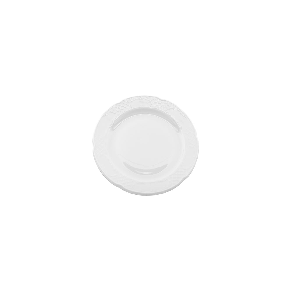 Flora dia.7.75" Round White Porcelain Plate
