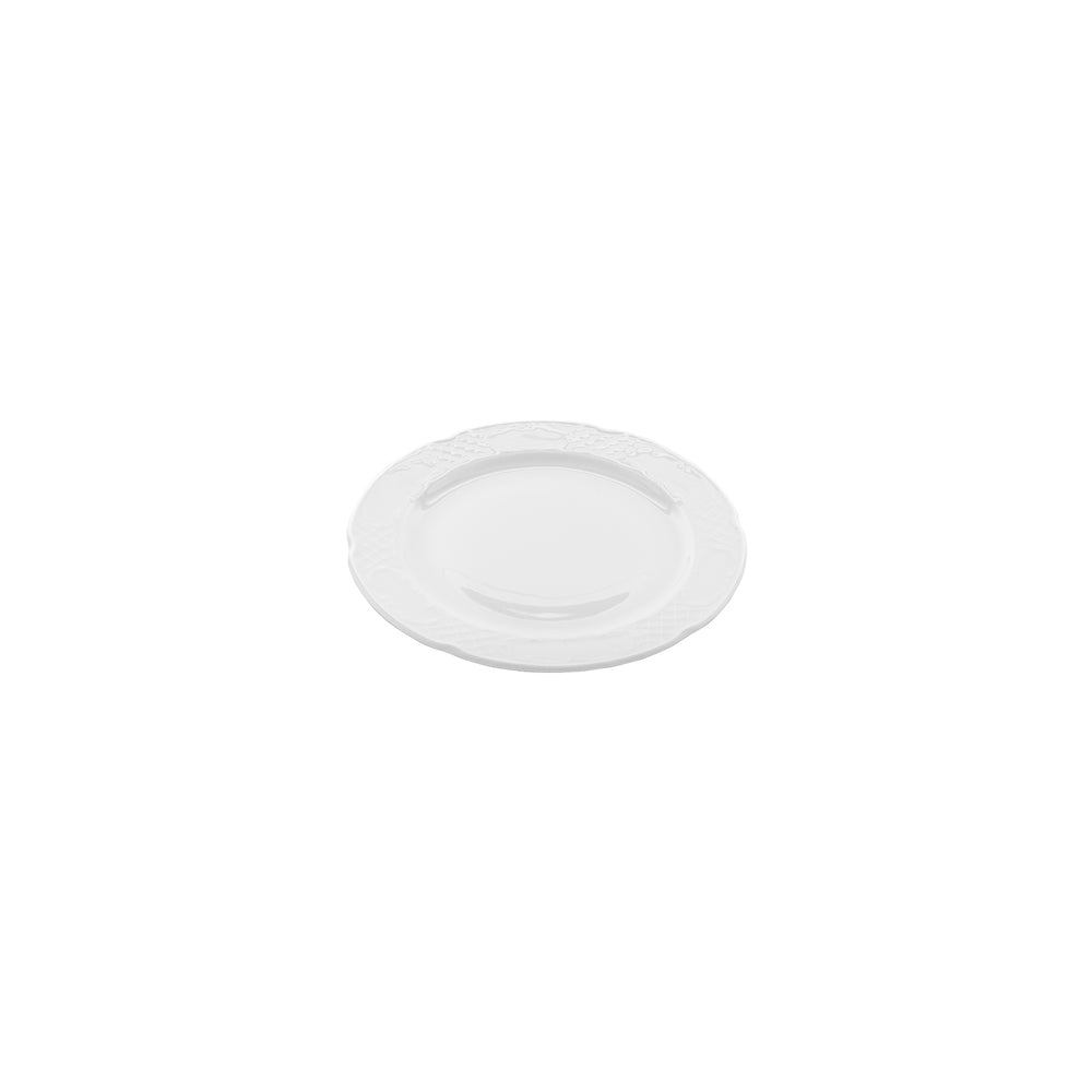 Flora dia.7.75" Round White Porcelain Plate