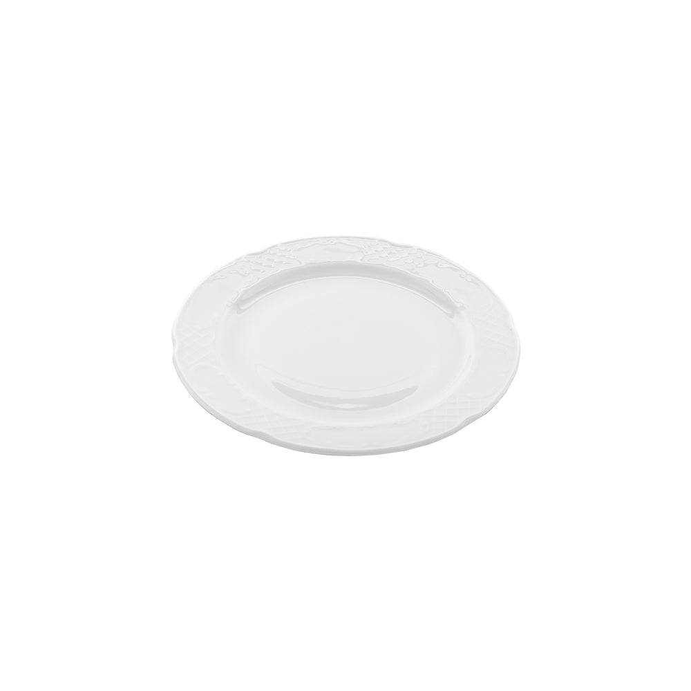 Flora dia.10.5" Round White Porcelain Plate