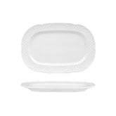 Flora 13" x 9" x h:1" Rectangular White Porcelain Platter