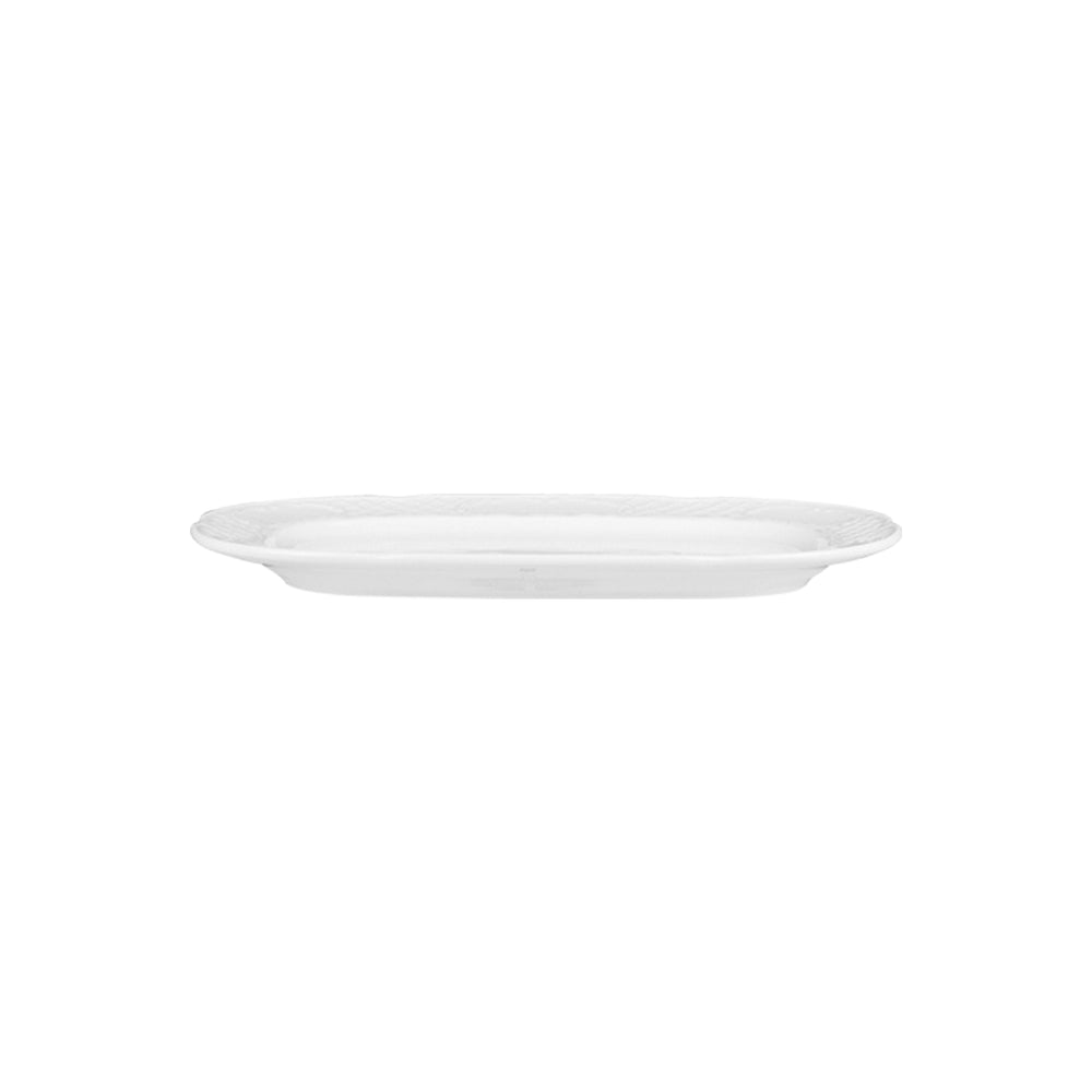 Flora 13" x 9" x h:1" Rectangular White Porcelain Platter