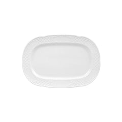 Flora 13" x 9" x h:1" Rectangular White Porcelain Platter