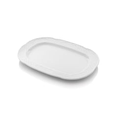 Flora 13" x 9" x h:1" Rectangular White Porcelain Platter