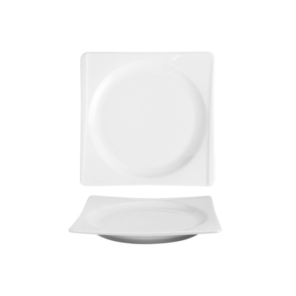 Hong Kong 11.5" x 11.5" Square White Porcelain Plate