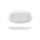 Delta-Coupe 11.5" x 6.25" x h:1.25" Oval White Porcelain Platter