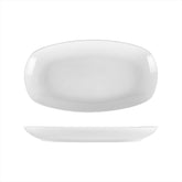 Delta-Coupe 13.5" x 7.5" x h:1.5" Oval White Porcelain Platter