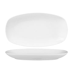 Delta-Coupe 15.75" x 9" x h:1.75" Oval White Porcelain Platter