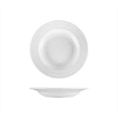 Lizbon dia.9" h:1.5" 13 oz. Round White Porcelain Deep Plate