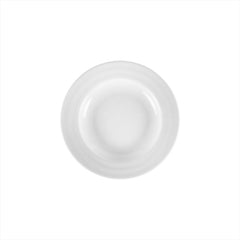 Lizbon dia.9" h:1.5" 13 oz. Round White Porcelain Deep Plate