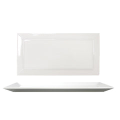 Merid 13.5" x 7" x h:0.75" Rectangular White Porcelain Platter