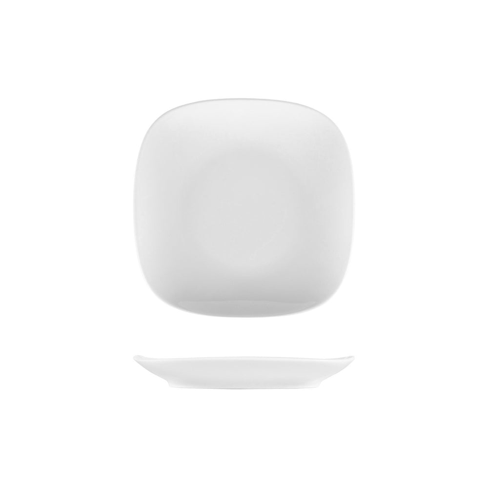 Mimoza 7" x 7" Square White Porcelain Plate
