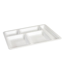 Rubikap Institutional 15.75" x 11" Rectangular White Polycarbonate Compartment Tray