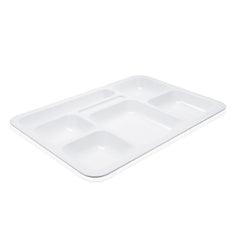 Rubikap Institutional 15.75" x 11" Rectangular White Polycarbonate Compartment Tray