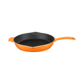 Turgla Cast Iron dia.11" h:2" Round Orange Cast Iron Skillet