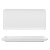 Santa Monica 12.25" x 6.25" x h:1" Rectangular White Porcelain Platter
