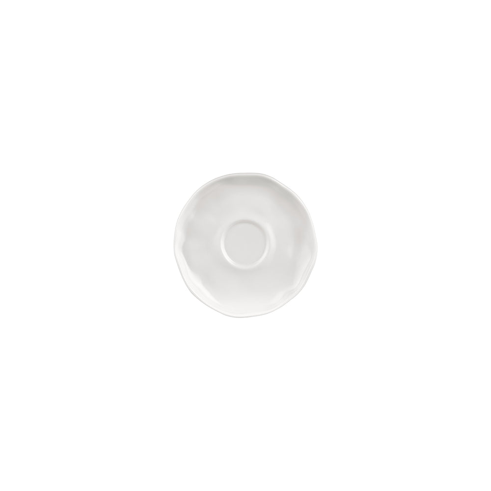 Amorf 6.25" x 6.25" x h:0" Organic Warm White Vitrified Saucer