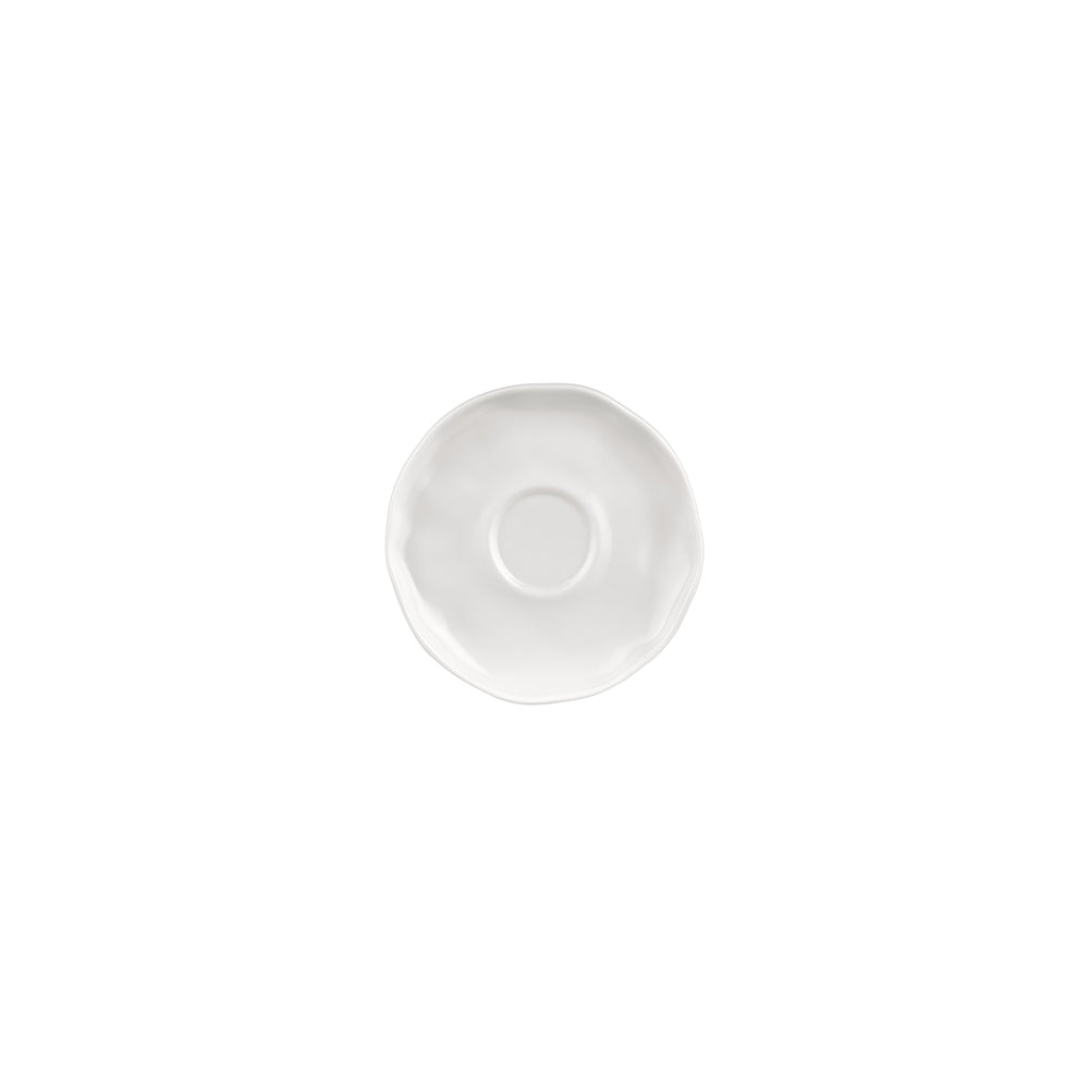 Amorf 6.25" x 6.25" x h:0" Organic Warm White Vitrified Saucer