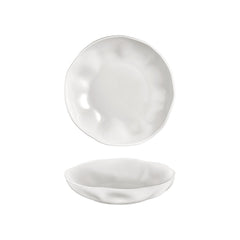 Amorf 9.75" x 9.75" x h:0" 42 oz. Organic Warm White Vitrified Deep Plate