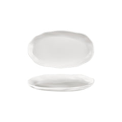 Amorf 11.5" x 6.5" Organic Warm White Vitrified Plate