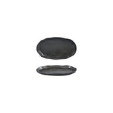 Amorf Notte 7.5" x 4.25" Organic Black Vitrified Plate