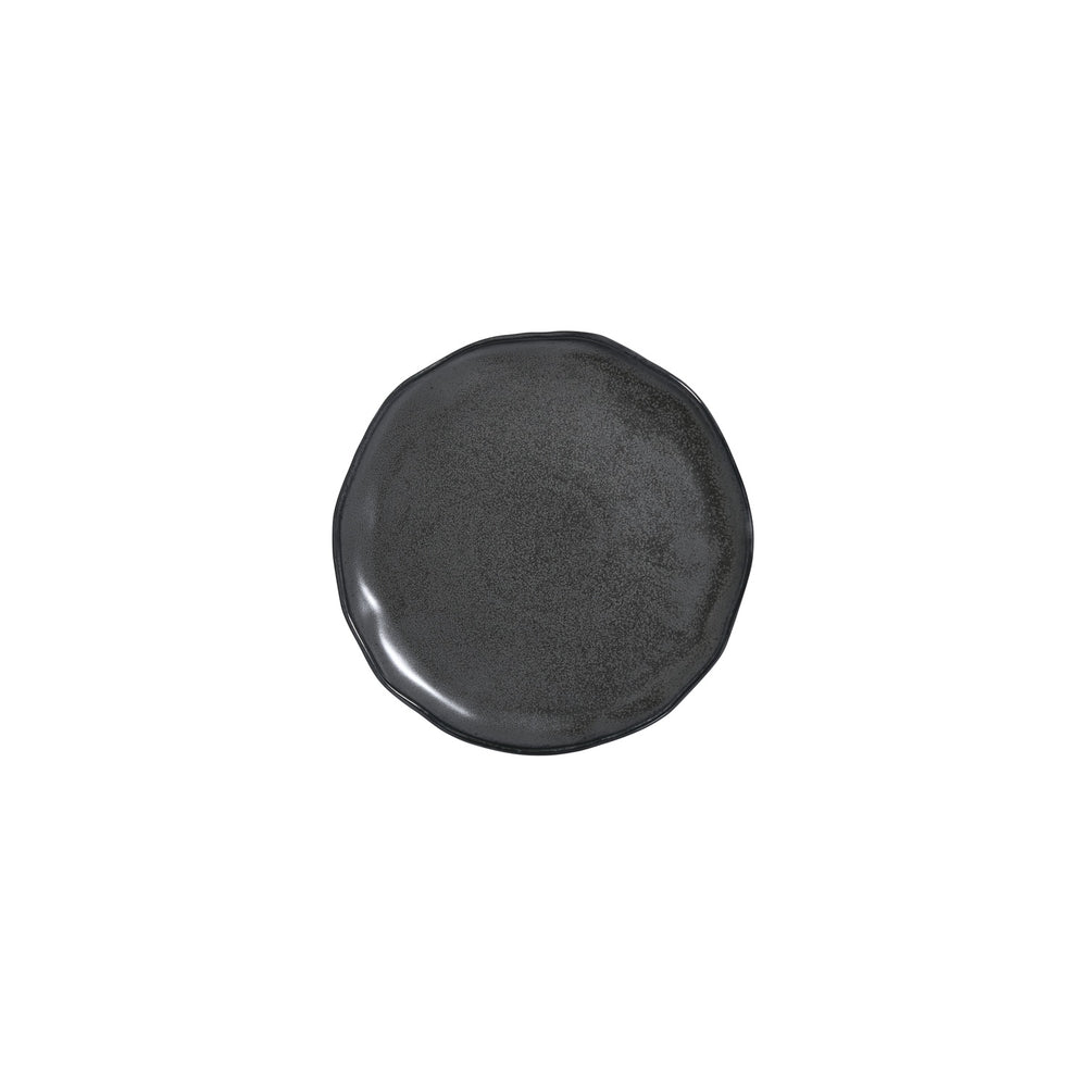 Amorf Notte 8.25" x 8.25" Organic Black Vitrified Plate