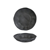 Amorf Notte 9.75" x 9.75" x h:0" 42 oz. Organic Black Vitrified Deep Plate