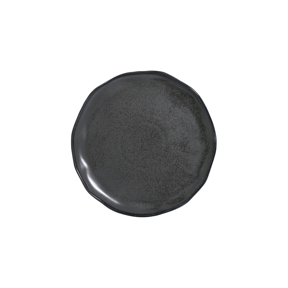 Amorf Notte 10.75" x 10.75" Organic Black Vitrified Plate